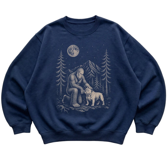 Bulldog and Bigfoot Sweatshirt in Navy