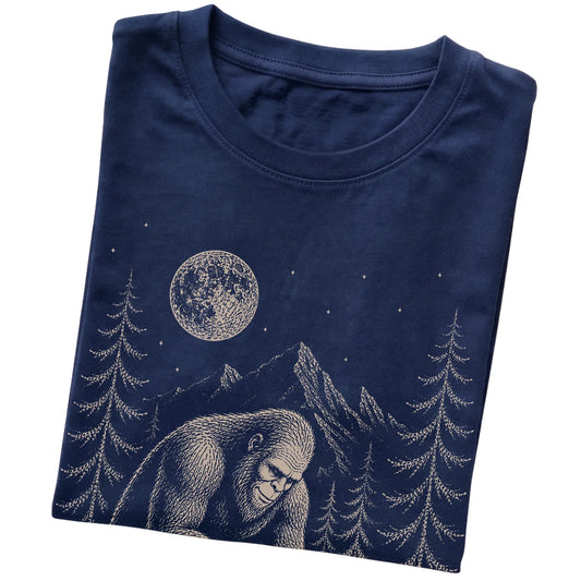 Folded Chihuahua and Bigfoot T-Shirt in Navy