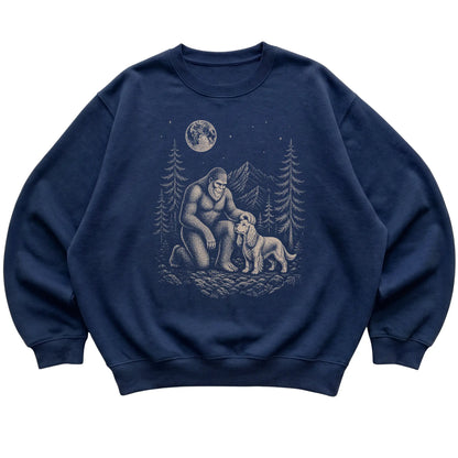 Cocker Spaniel and Bigfoot Sweatshirt in Navy