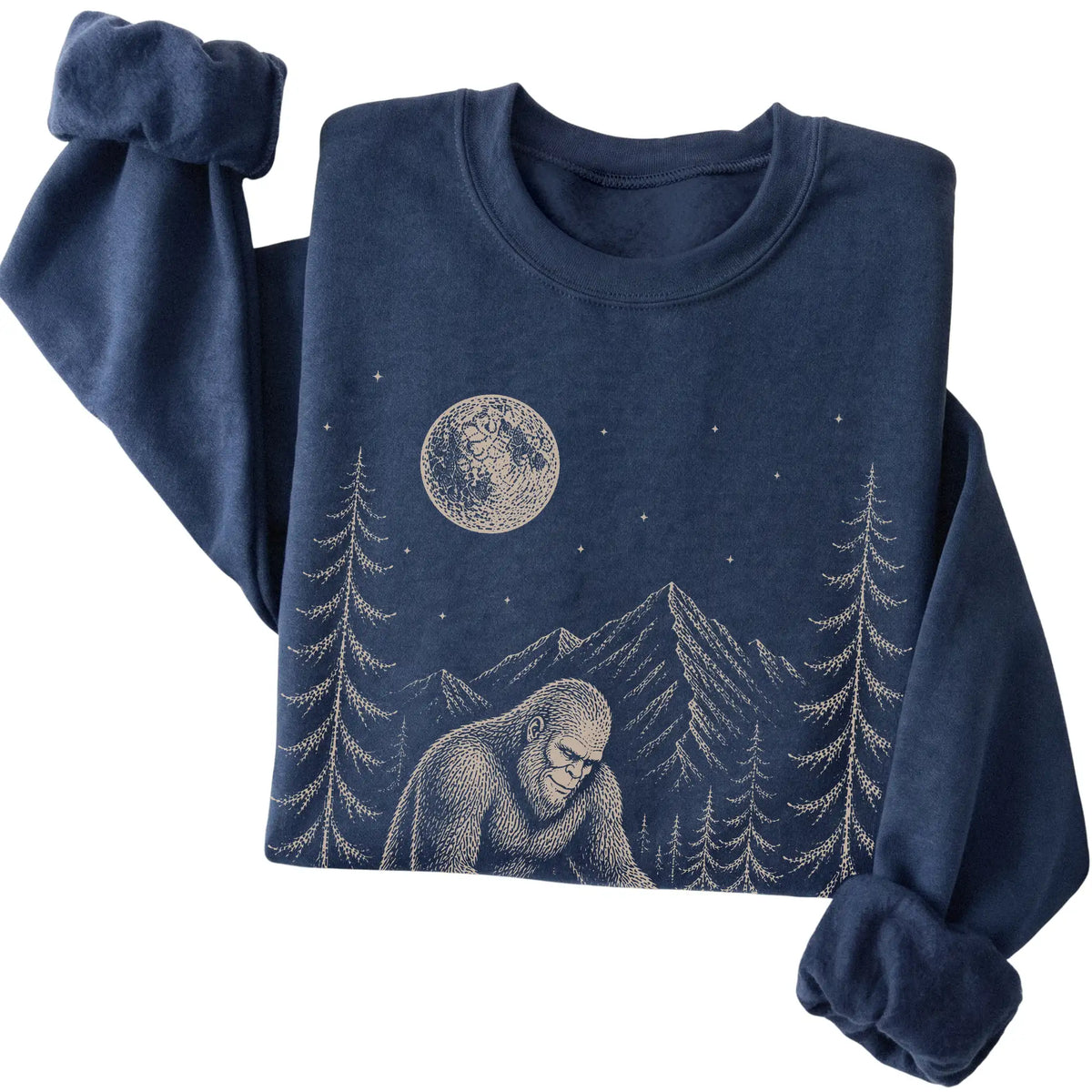 Folded Corgi and Bigfoot Sweatshirt in Navy