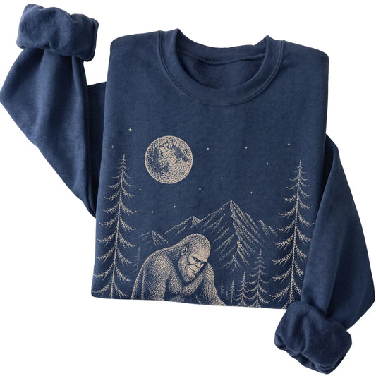 Folded Corgi and Bigfoot Sweatshirt in Navy