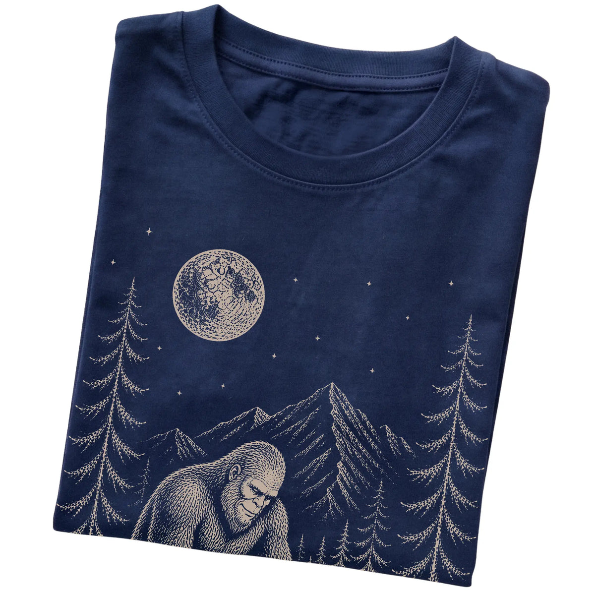 Folded Corgi and Bigfoot T-Shirt in Navy