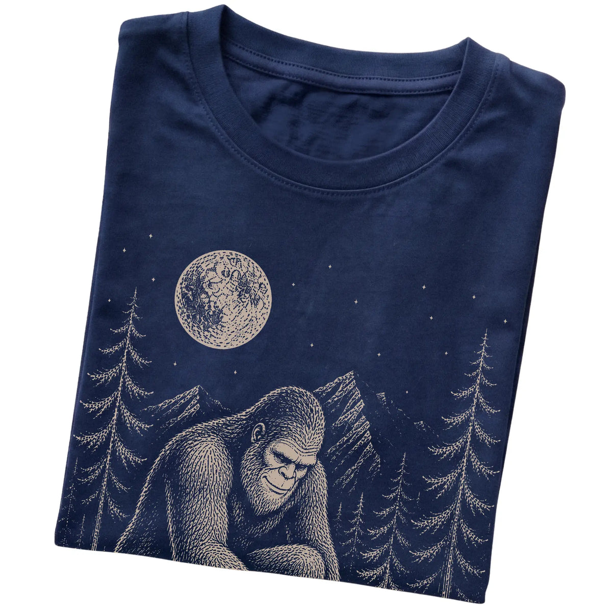 Folded Frenchie and Bigfoot T-Shirt in Navy
