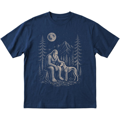 Greyhound and Bigfoot T-Shirt in Navy