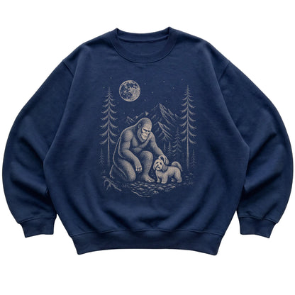 Havanese and Bigfoot Sweatshirt in Navy