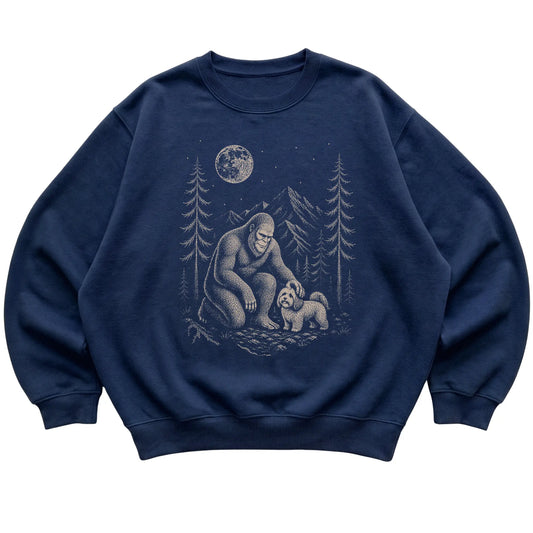 Havanese and Bigfoot Sweatshirt in Navy