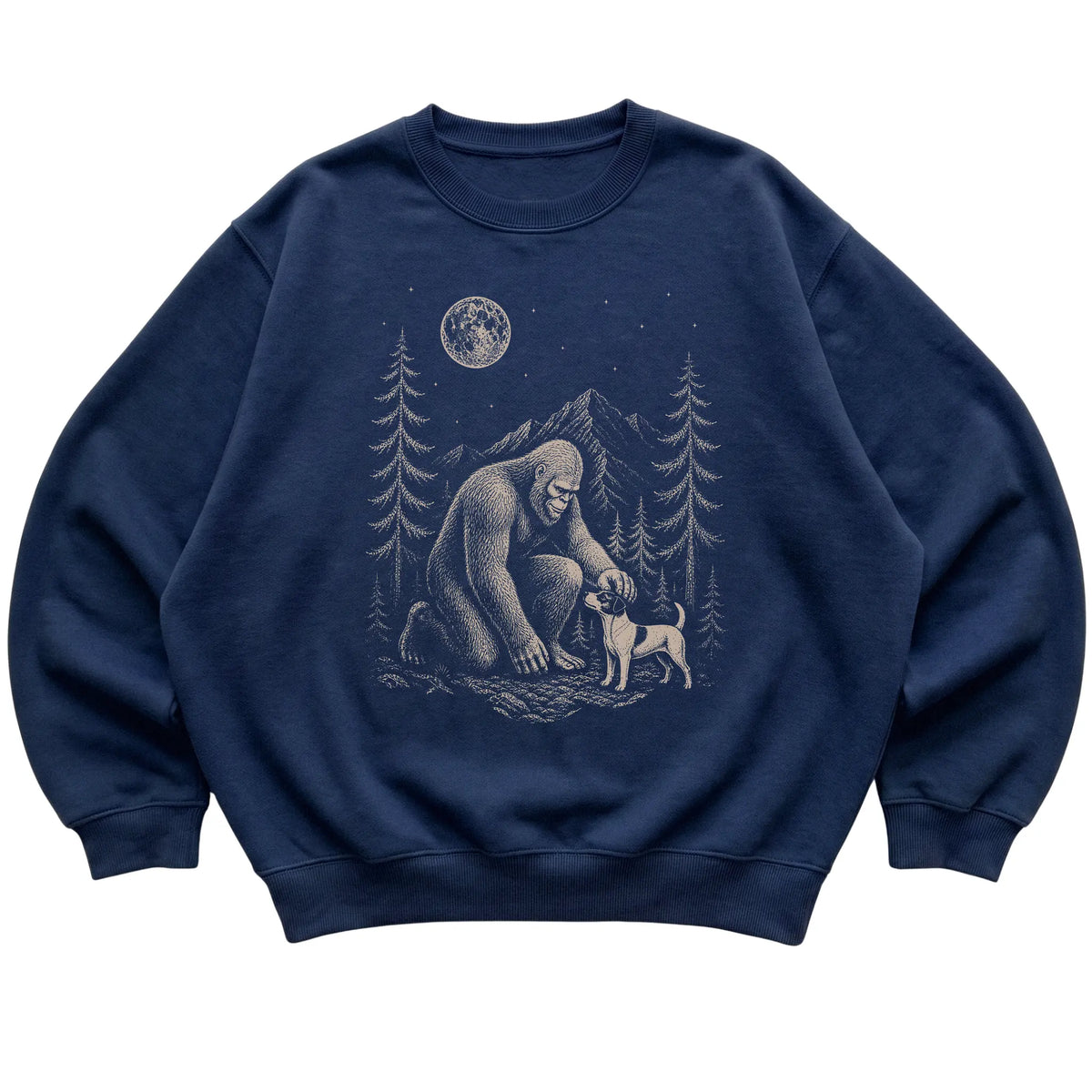 Jack Russell and Bigfoot Sweatshirt in Navy