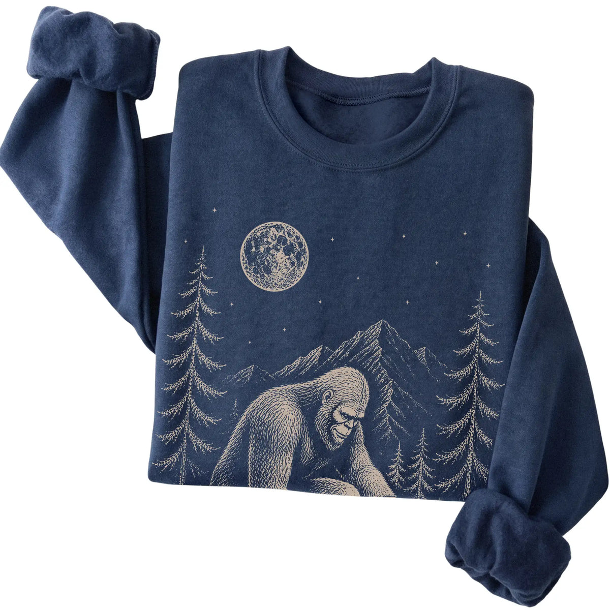 Folded Jack Russell and Bigfoot Sweatshirt in Navy