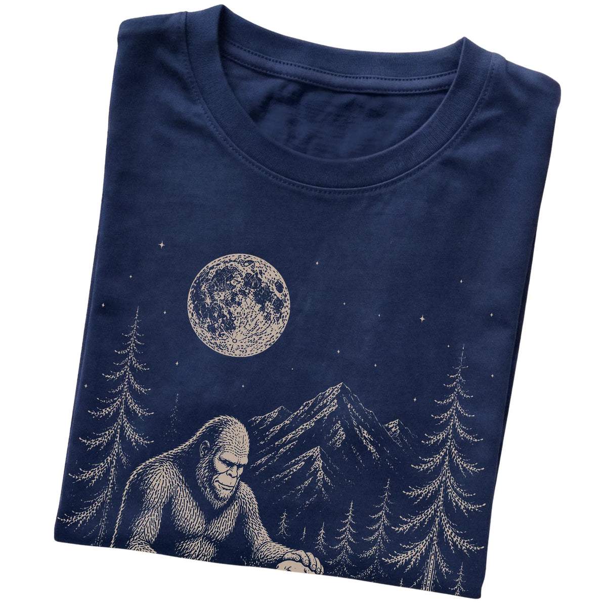 Folded Labrador Retriever and Bigfoot T-Shirt in Navy