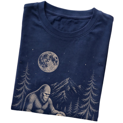 Folded Labrador Retriever and Bigfoot T-Shirt in Navy