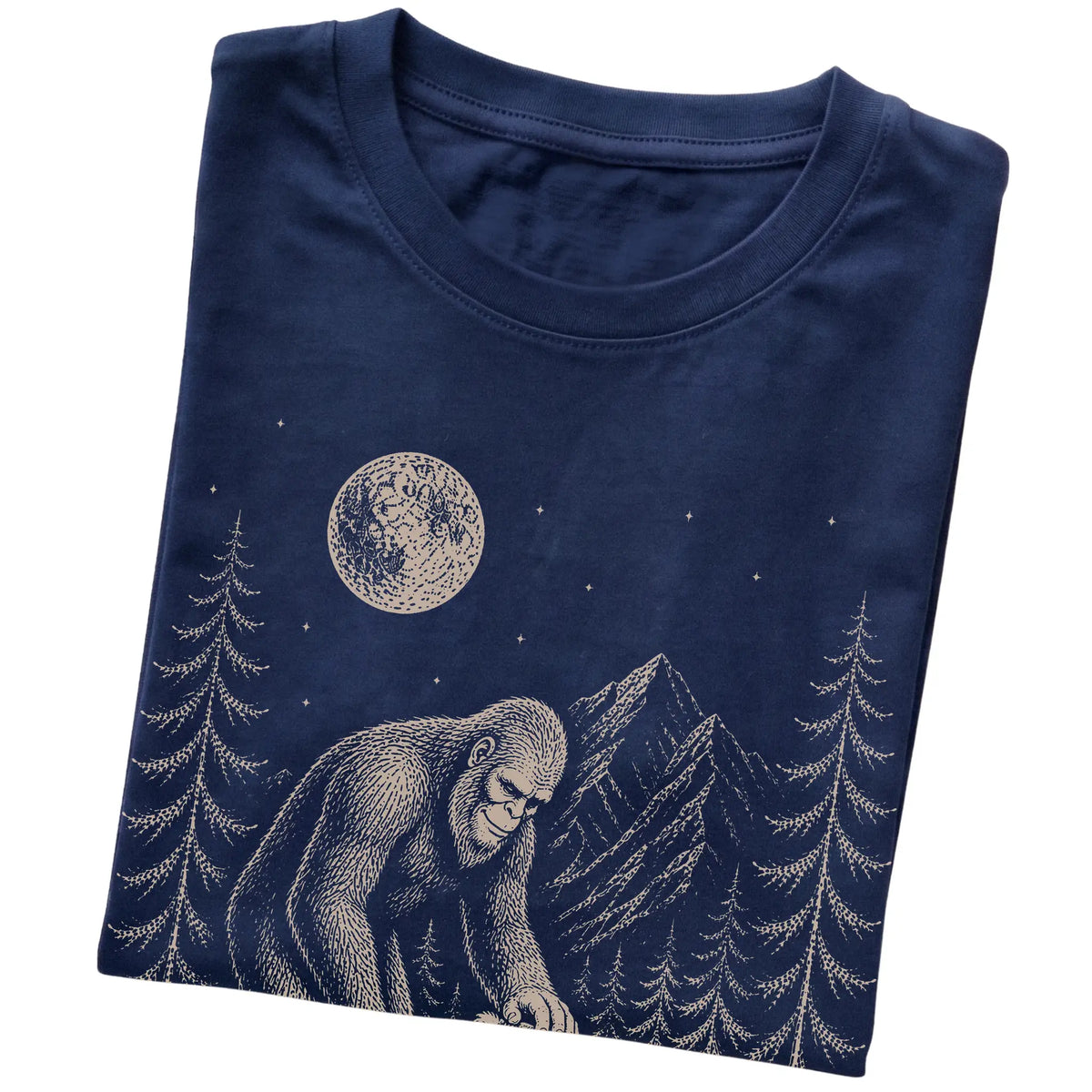 Folded Schnauzer and Bigfoot T-Shirt in Navy
