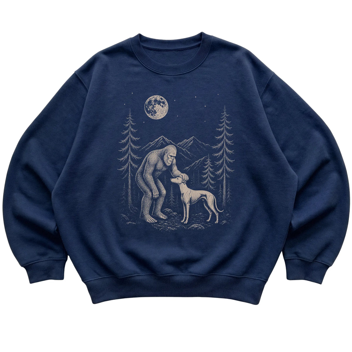 Whippet and Bigfoot Sweatshirt in Navy
