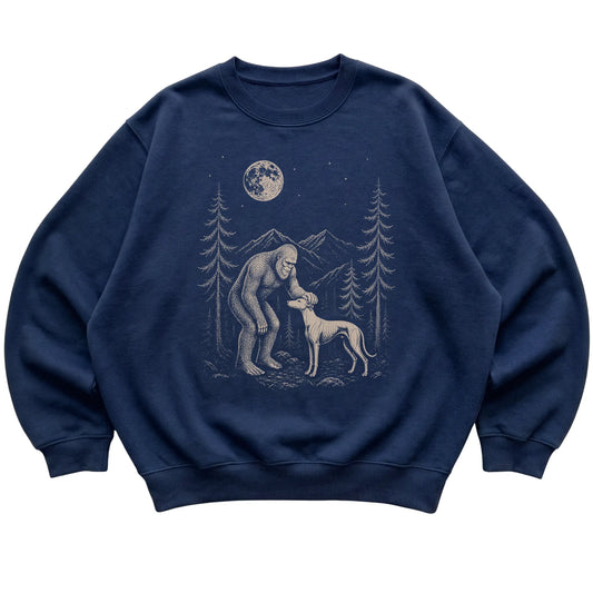 Whippet and Bigfoot Sweatshirt in Navy