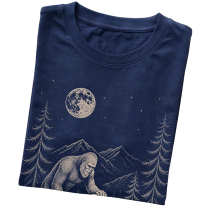 Folded Whippet and Bigfoot T-Shirt in Navy