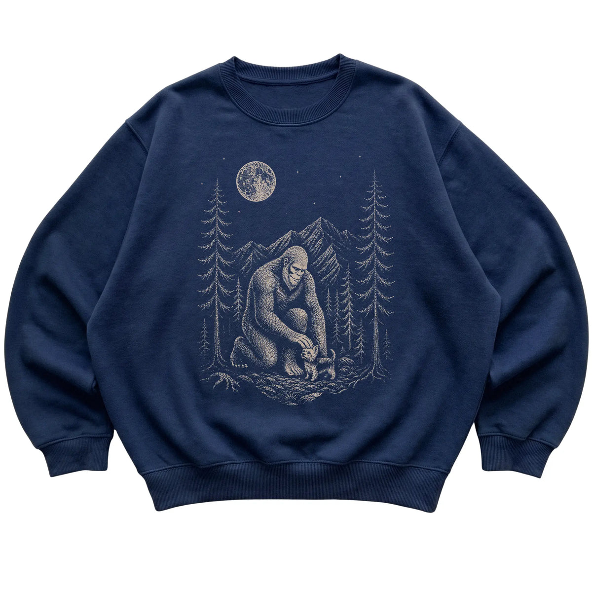 Yorkie and Bigfoot Sweatshirt in Navy