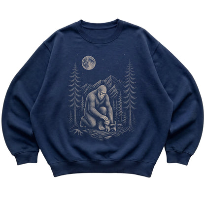 Yorkie and Bigfoot Sweatshirt in Navy
