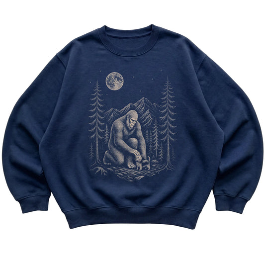 Yorkie and Bigfoot Sweatshirt in Navy