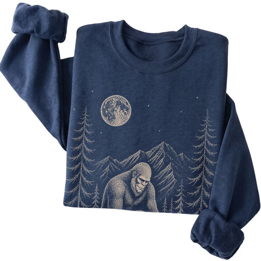 Folded Yorkie and Bigfoot Sweatshirt in Navy