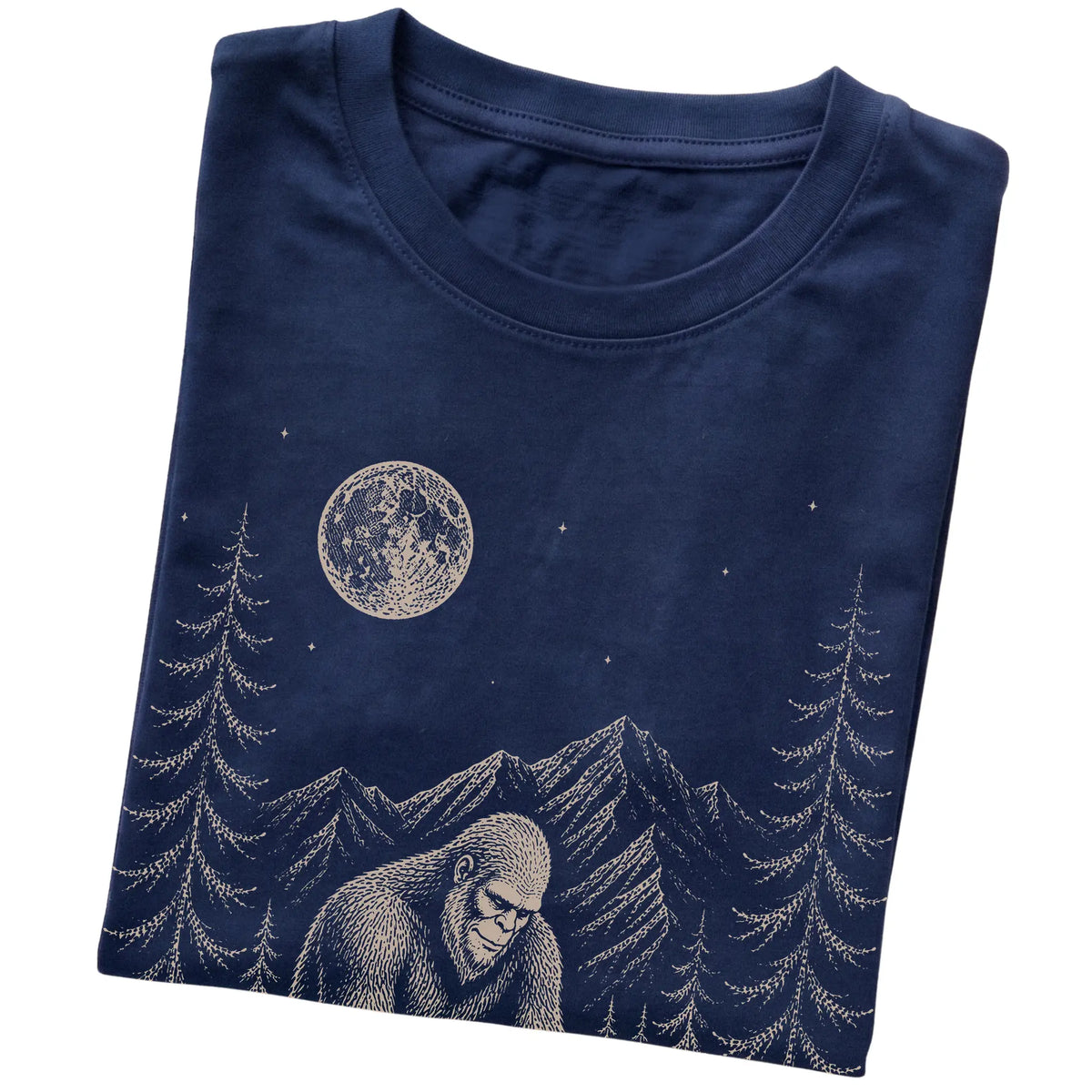 Folded Yorkie and Bigfoot T-Shirt in Navy