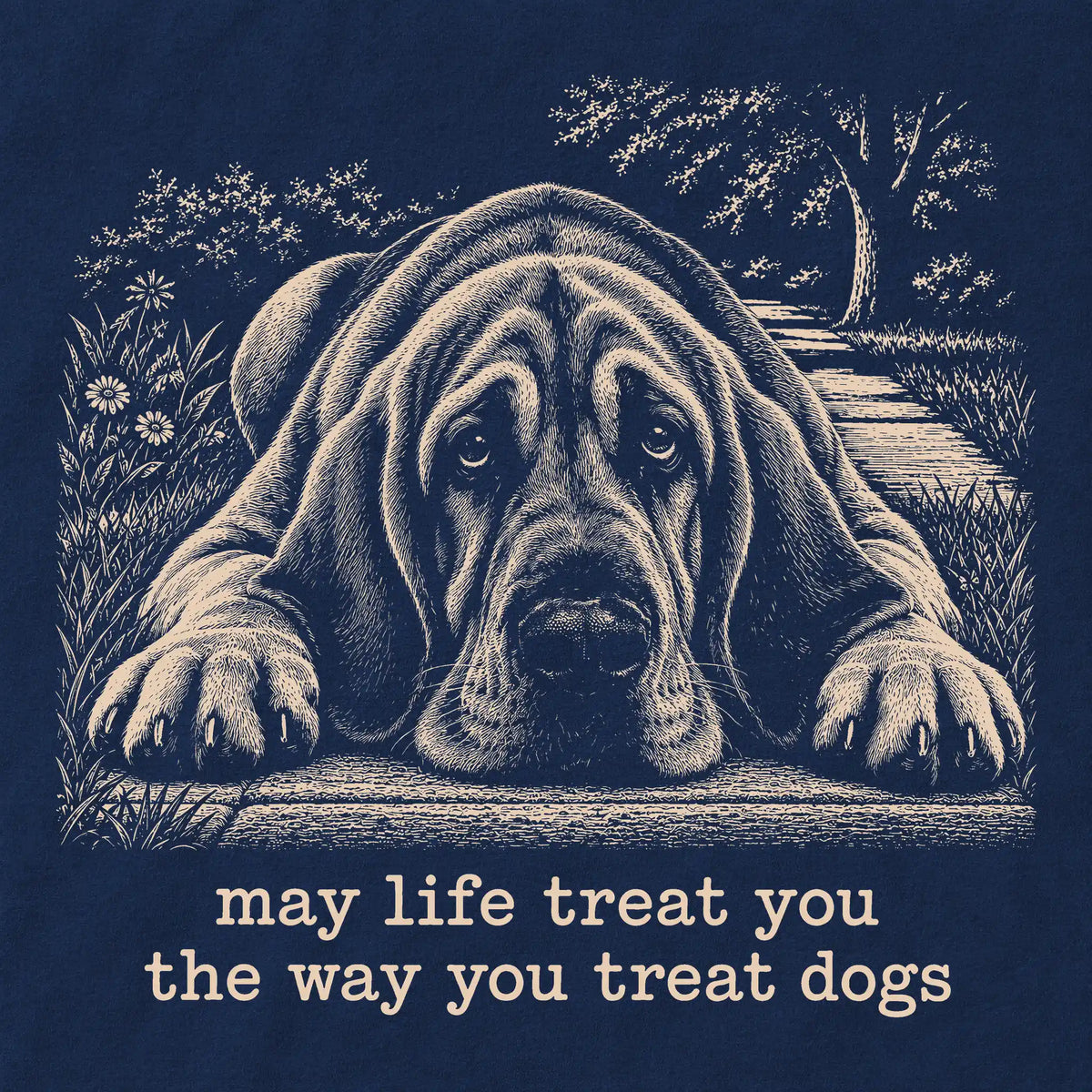 Bloodhound Karma crewneck sweatshirt in Navy — Design Detail