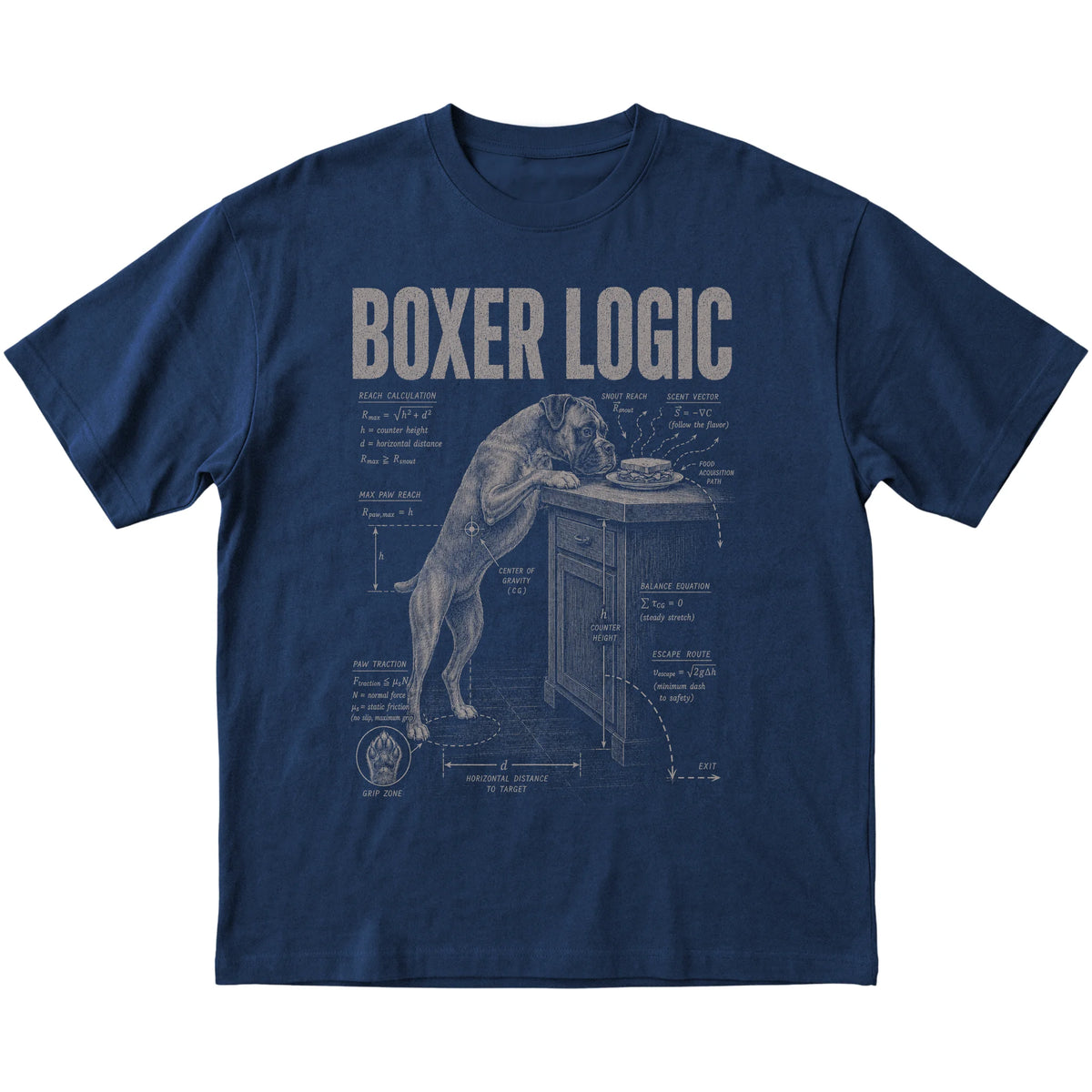 Navy Boxer Logic T-Shirt laid flat
