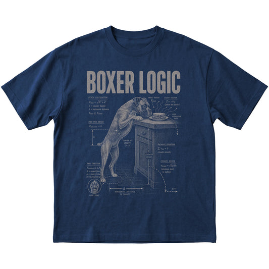 Navy Boxer Logic T-Shirt laid flat