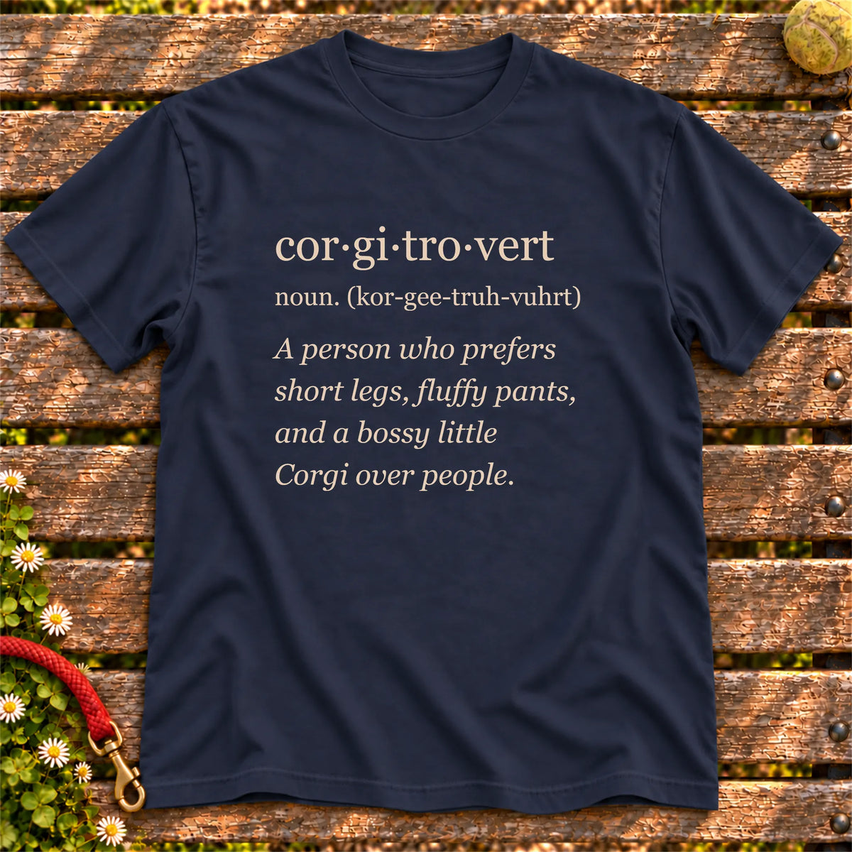 Navy Corgi Tro-Vert Softstyle T-shirt
