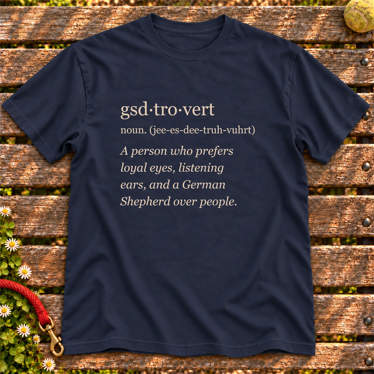 Navy German Shepherd Tro-Vert Softstyle T-shirt