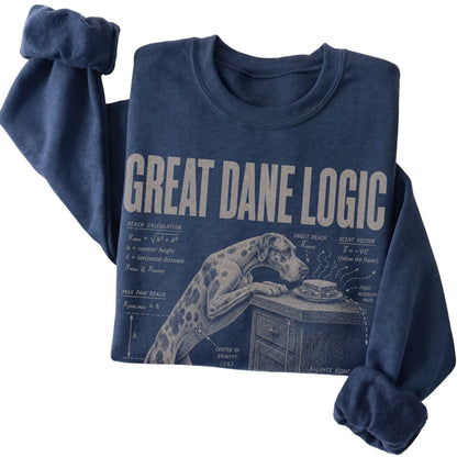 Navy Great Dane Logic sweatshirt folded detail