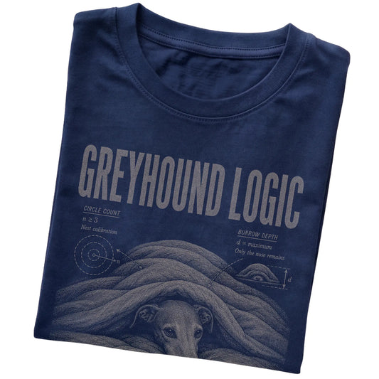 Navy Greyhound Logic T-Shirt folded detail