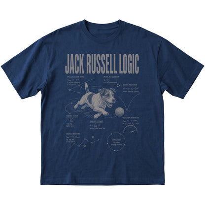 Navy Jack Russell Logic T-Shirt laid flat