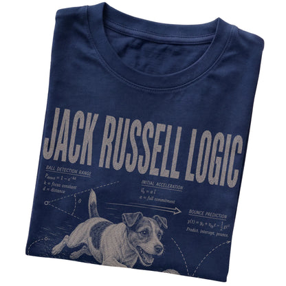 Navy Jack Russell Logic T-Shirt folded detail