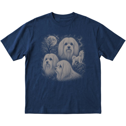 Maltese 90s Moon T-Shirt in Navy — flat lay