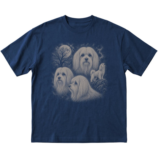 Maltese 90s Moon T-Shirt in Navy — flat lay