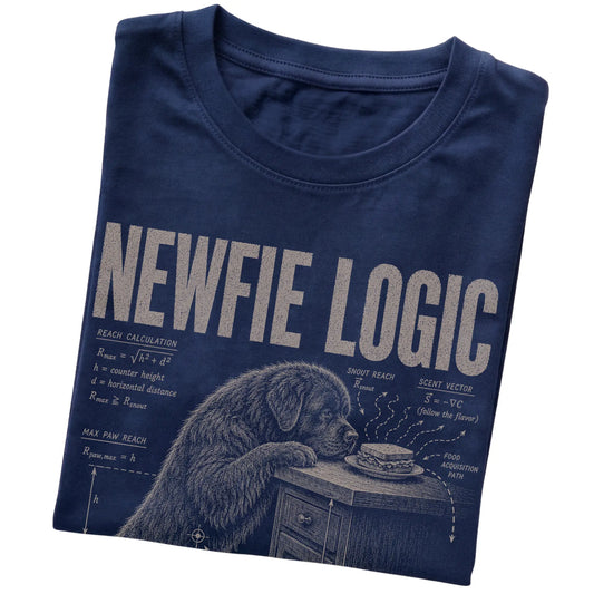 Navy Newfie Logic T-Shirt folded detail