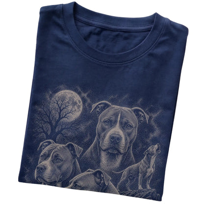 Pitbull 90s Moon T-Shirt in Navy — folded detail