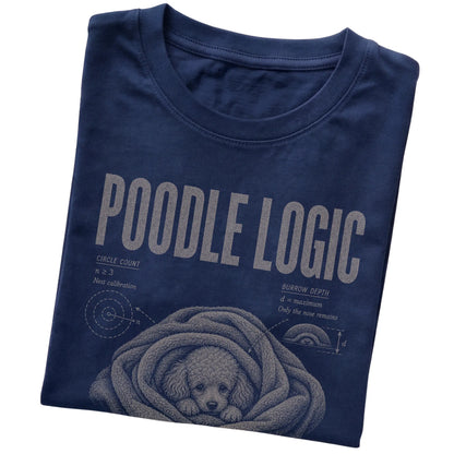 Navy Poodle Logic T-Shirt folded detail