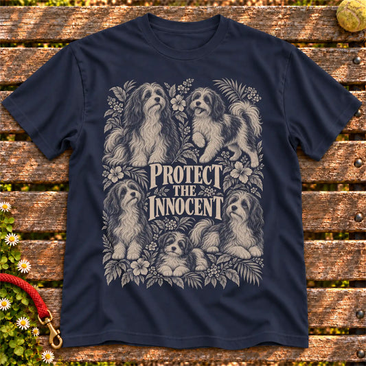 Protect the Innocent Havanese design on a Navy T-shirt