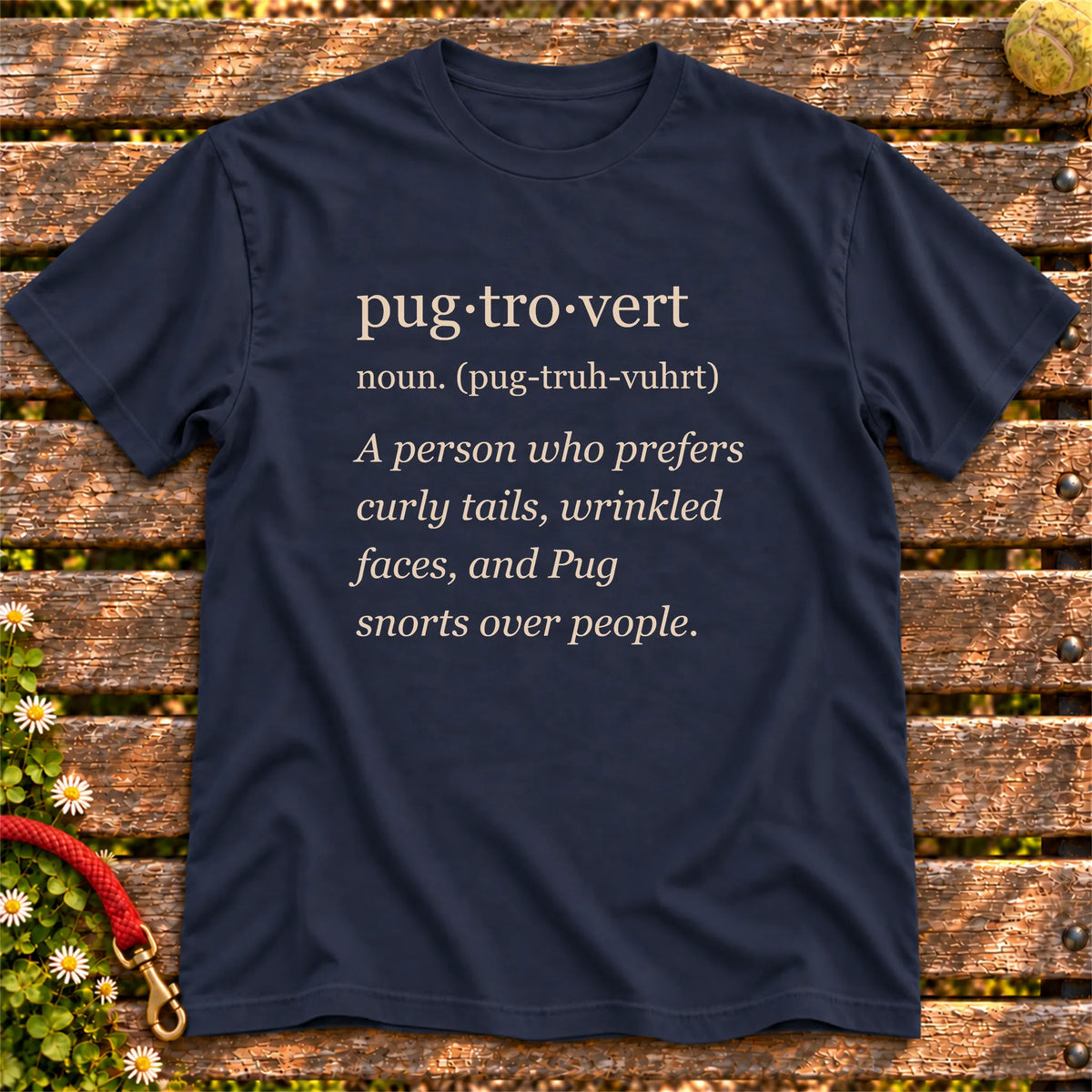 Navy Pug Tro-Vert Softstyle T-shirt