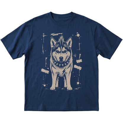 Navy Punk Rock Husky T-shirt, flat view