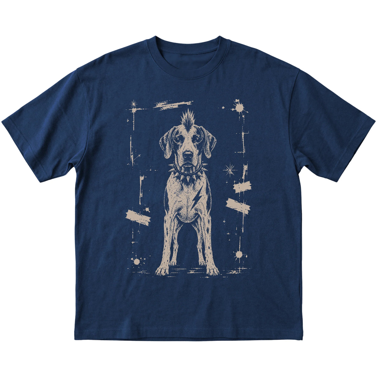 Navy Punk Rock Pointer T-shirt, flat view