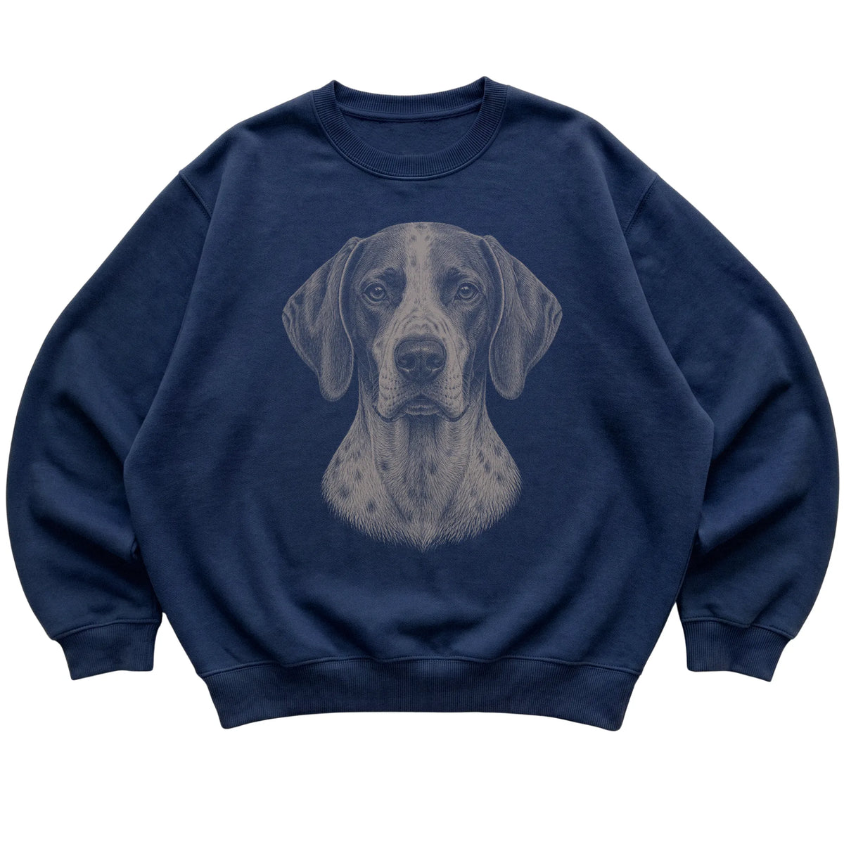 Navy Realistic Drawing Pointer sweatshirt, flat view