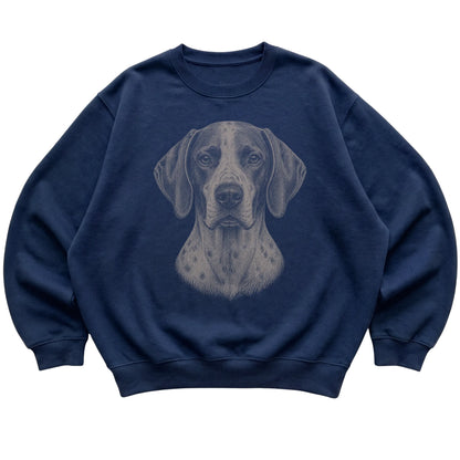 Navy Realistic Drawing Pointer sweatshirt, flat view