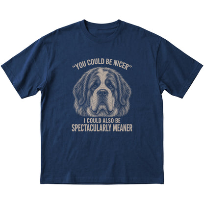 Saint Bernard Guard Dog T-Shirt in Navy — flat lay
