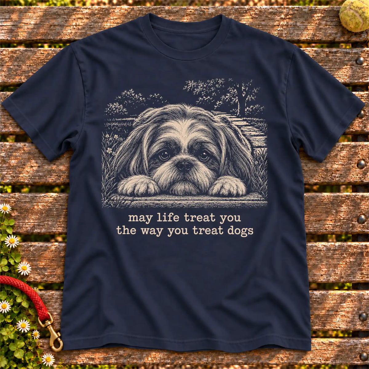 Shih Tzu Karma Softstyle T-shirt in Navy