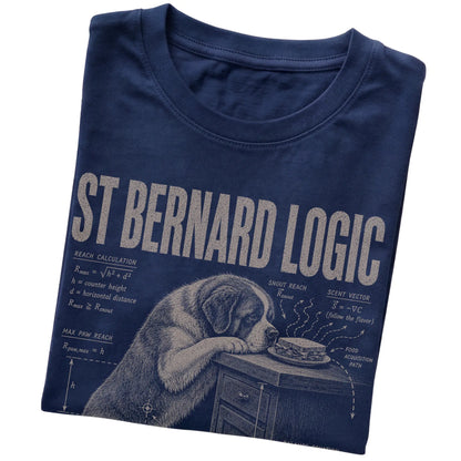 Navy St Bernard Logic T-Shirt folded detail