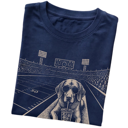 Navy Vizsla Football Tailgate T-shirt, folded