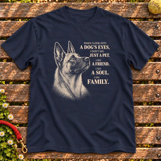 Navy Gildan® Softstyle T-shirt featuring the Belgian Malinois More Than a Pet design.
