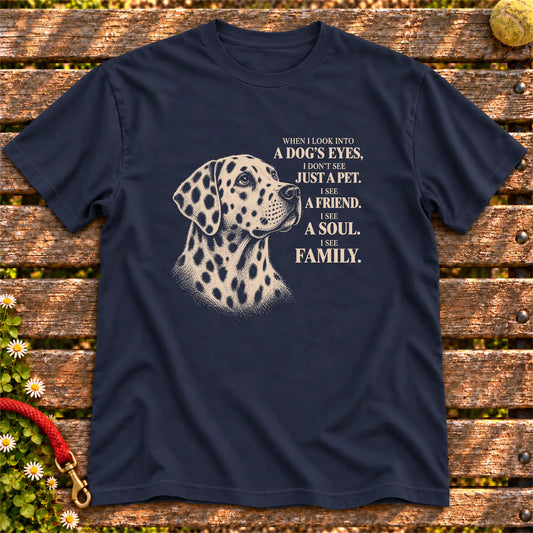 Navy Gildan® Softstyle T-shirt featuring the Dalmatian More Than a Pet design.