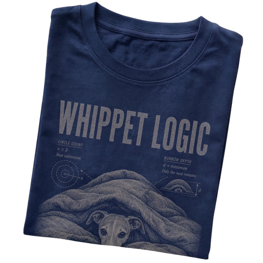 Navy Whippet Logic T-Shirt folded detail